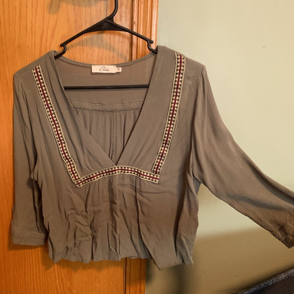 Olive green crop top